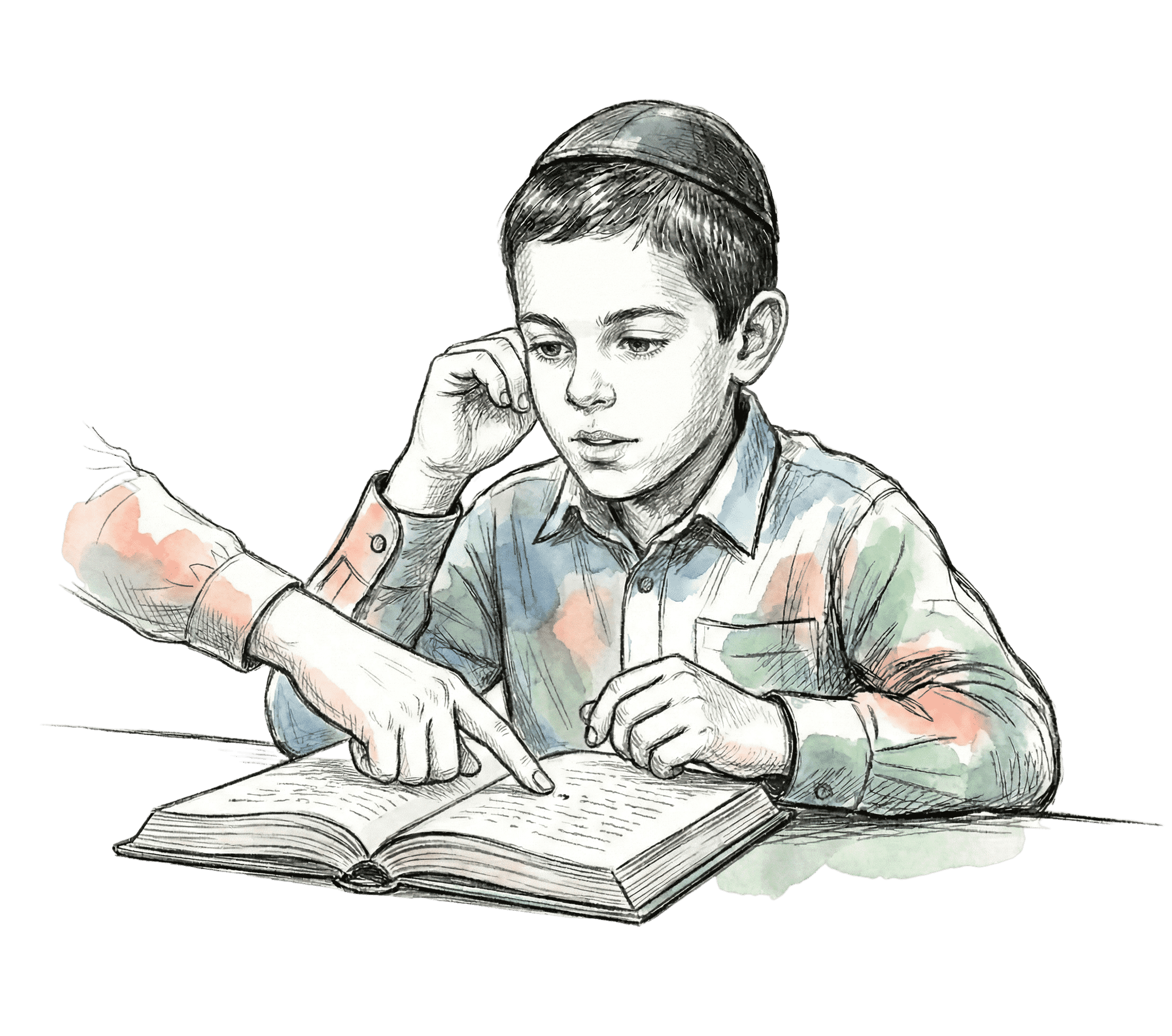 Teacher guiding student